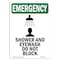 Signmission Safety Sign, OSHA EMERGENCY, 5" Height, Shower And Eyewash, Portrait OS-EM-D-35-V-10542 - alternate 1